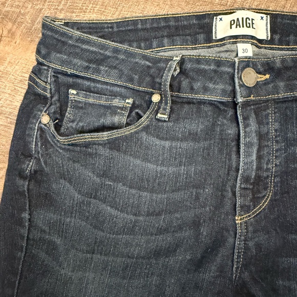 ✨ PAIGE Kylie Crop Jeans Women’s Size 30 – Dark Wash Stretch Denim - Picture 4 of 10